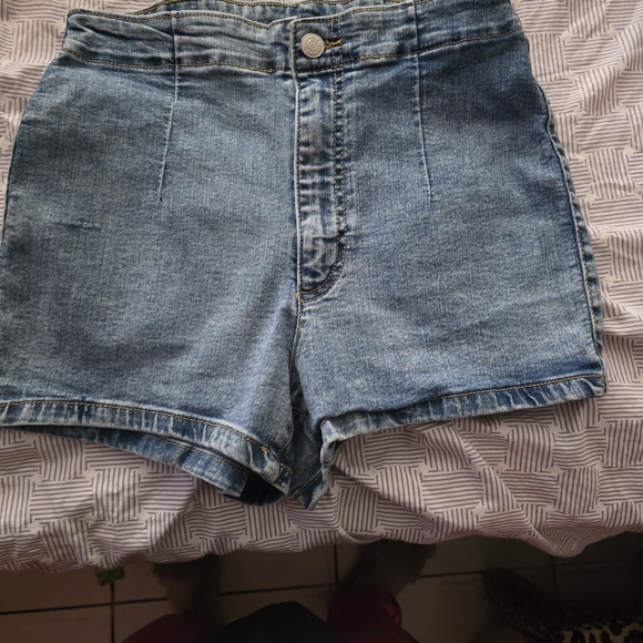 Fashion Nova High Waist Blue Denim Shorts